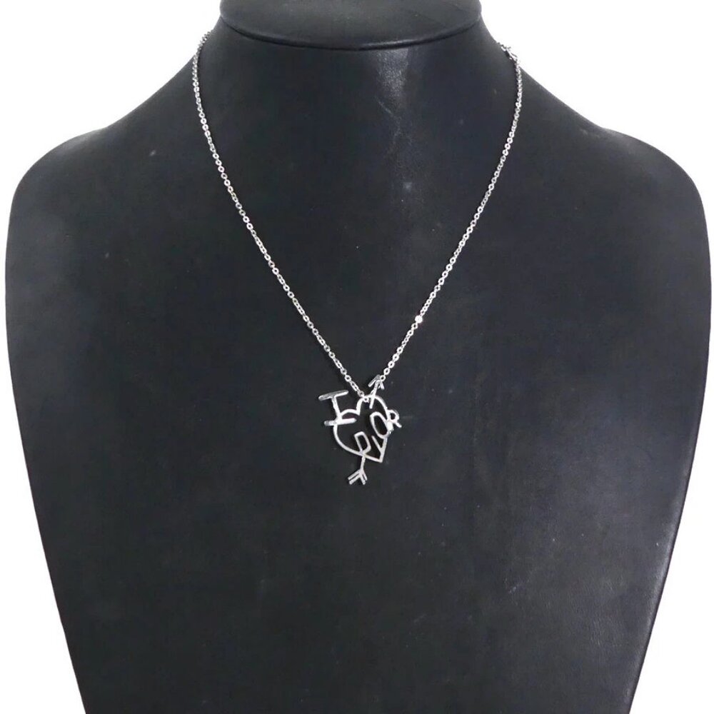 Auth Christian Dior Necklace Silver Metal - Picture 2 of 7